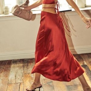 Dynamite Midi Wrap-Around Skirt- XS
